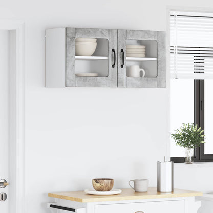 Mobile in vetro da parete LUCCA 2 pcs Grigio Cemento | homemem39