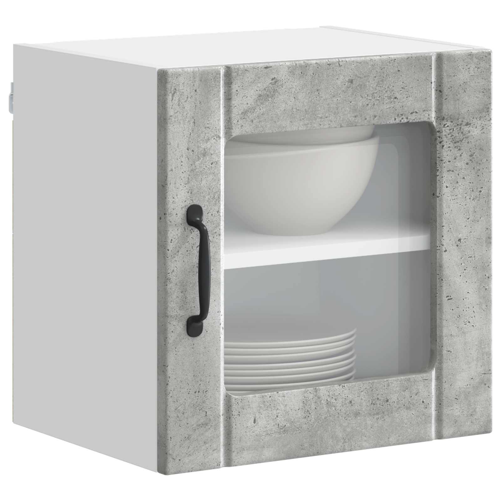 Mobile in vetro da parete LUCCA 2 pcs Grigio Cemento | homemem39