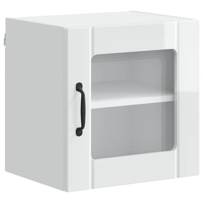 Mobile in vetro da parete LUCCA 2 pcs Bianco Lucido | homemem39