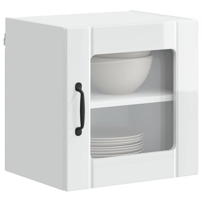 Mobile in vetro da parete LUCCA 2 pcs Bianco Lucido | homemem39