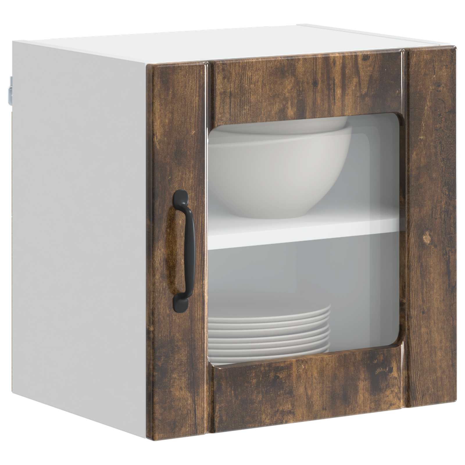 Mobile in vetro da parete LUCCA Rovere Fumo 40 x 31 x 40 cm | homemem39