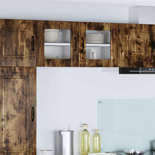 Mobile in vetro da parete LUCCA 2 pcs Rovere Fumo | homemem39