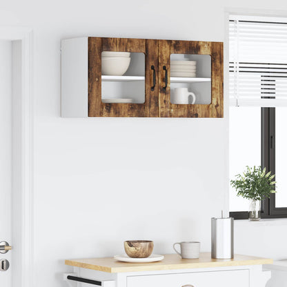Mobile in vetro da parete LUCCA 2 pcs Rovere Fumo | homemem39