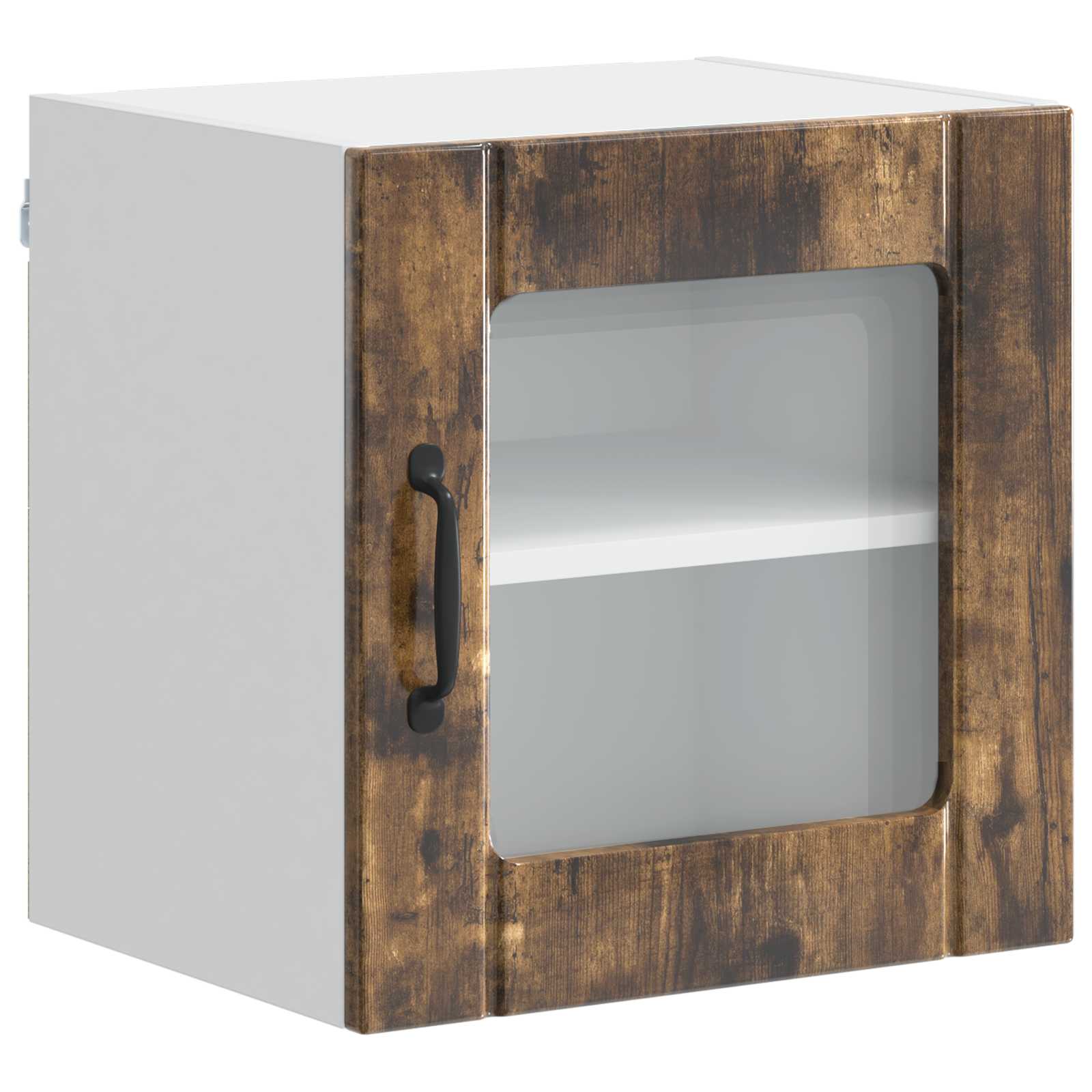 Mobile in vetro da parete LUCCA 2 pcs Rovere Fumo | homemem39