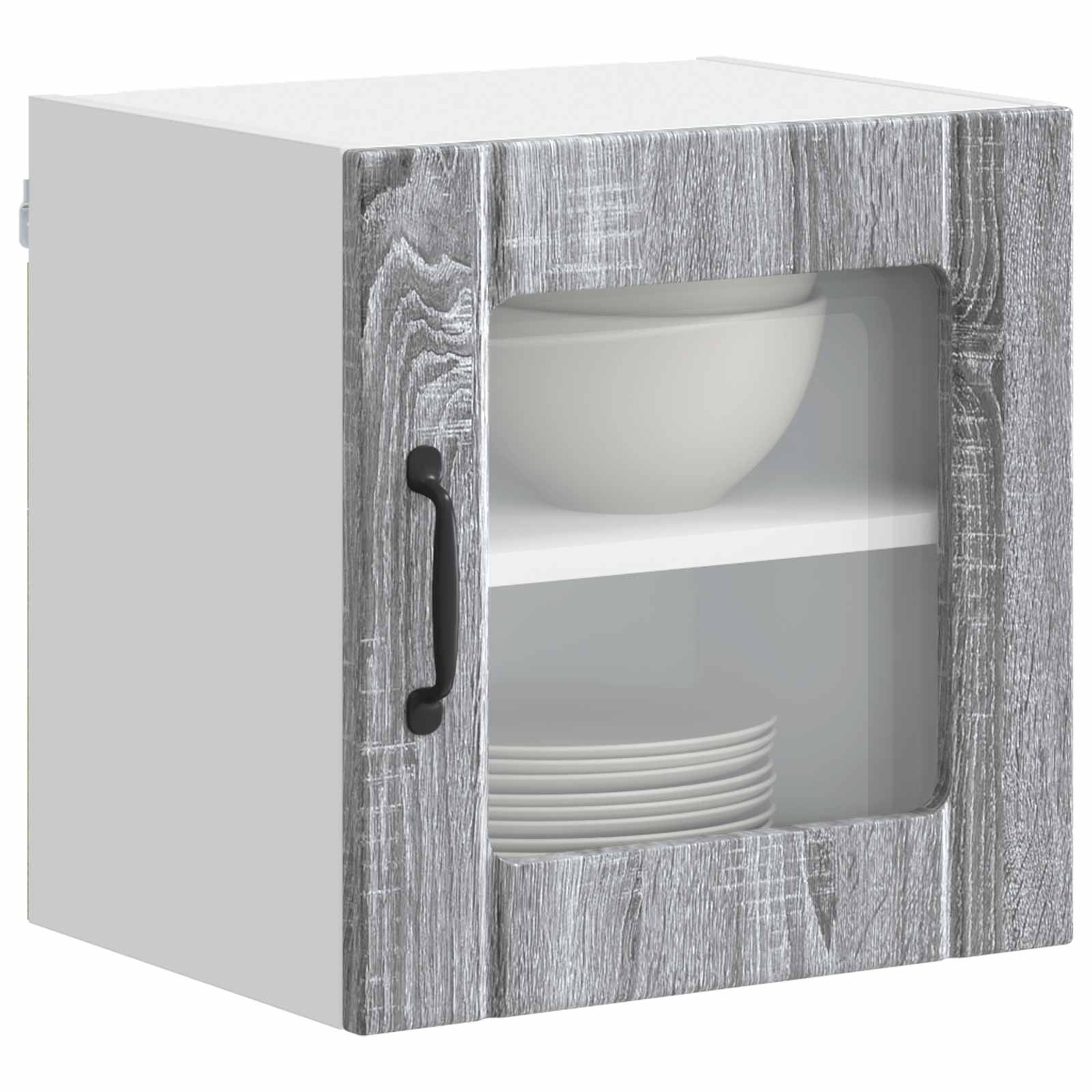 Mobile in vetro da parete LUCCA Grigio Sonoma 40 x 31 x 40 cm | homemem39