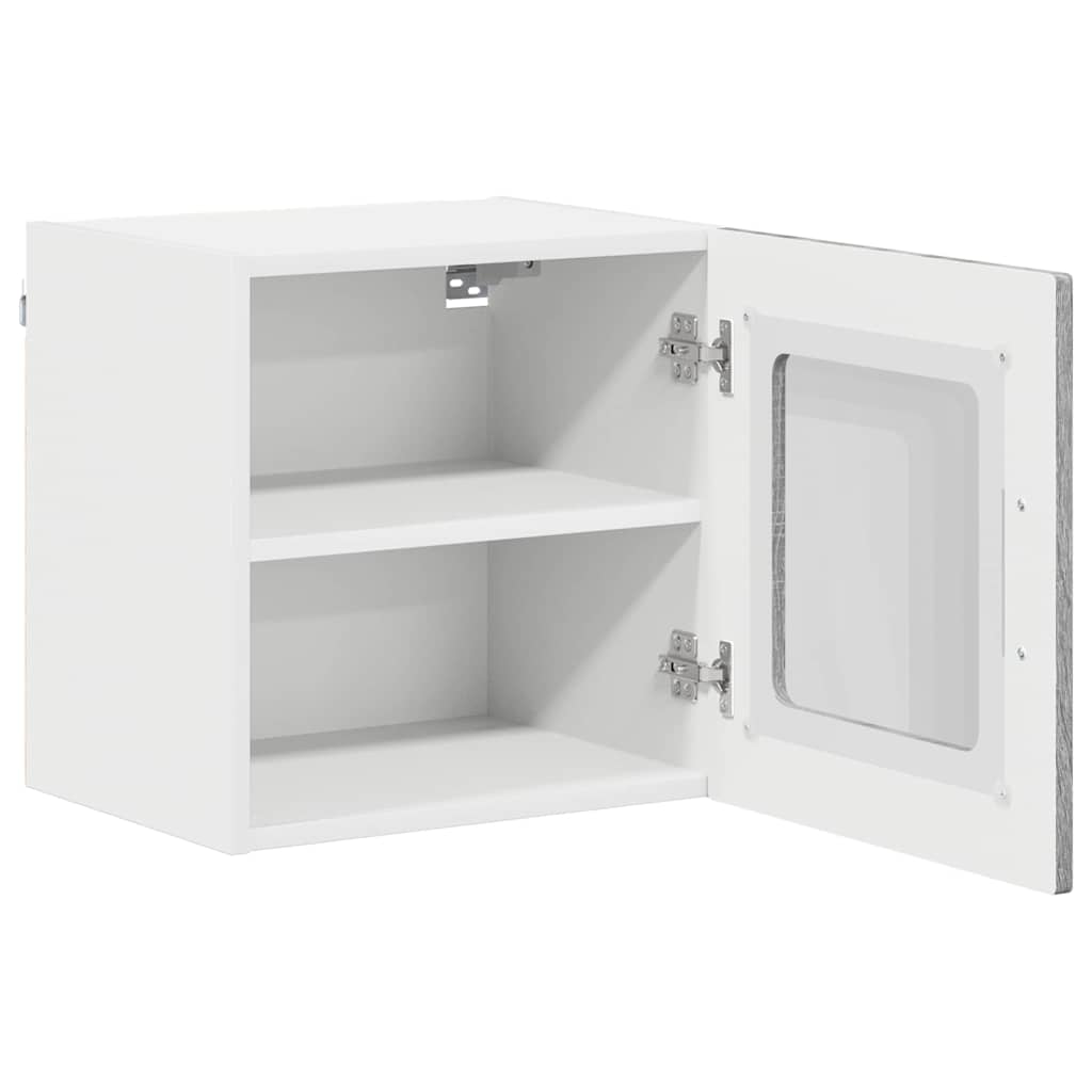 Mobile in vetro da parete LUCCA 2 pcs Grigio Sonoma | homemem39