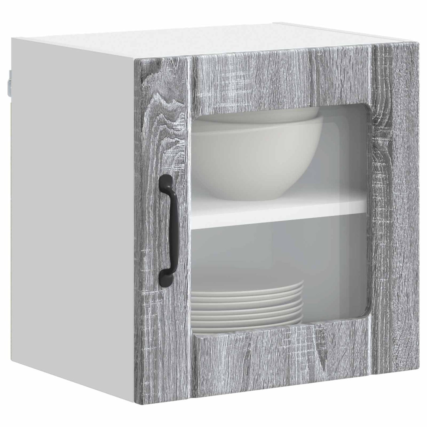 Mobile in vetro da parete LUCCA 2 pcs Grigio Sonoma | homemem39