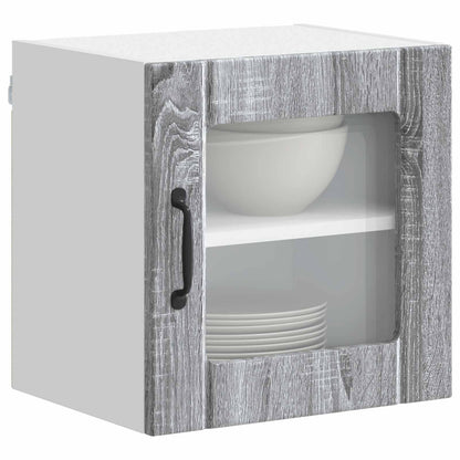 Mobile in vetro da parete LUCCA 2 pcs Grigio Sonoma | homemem39