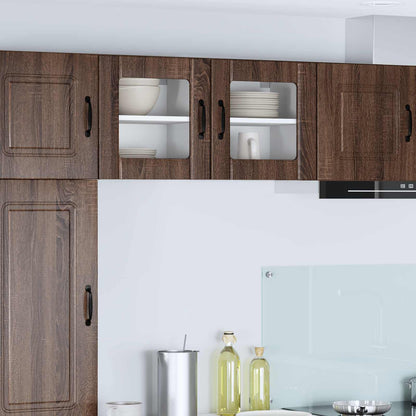Mobile in vetro da parete LUCCA 2 pcs Rovere Marrone | homemem39