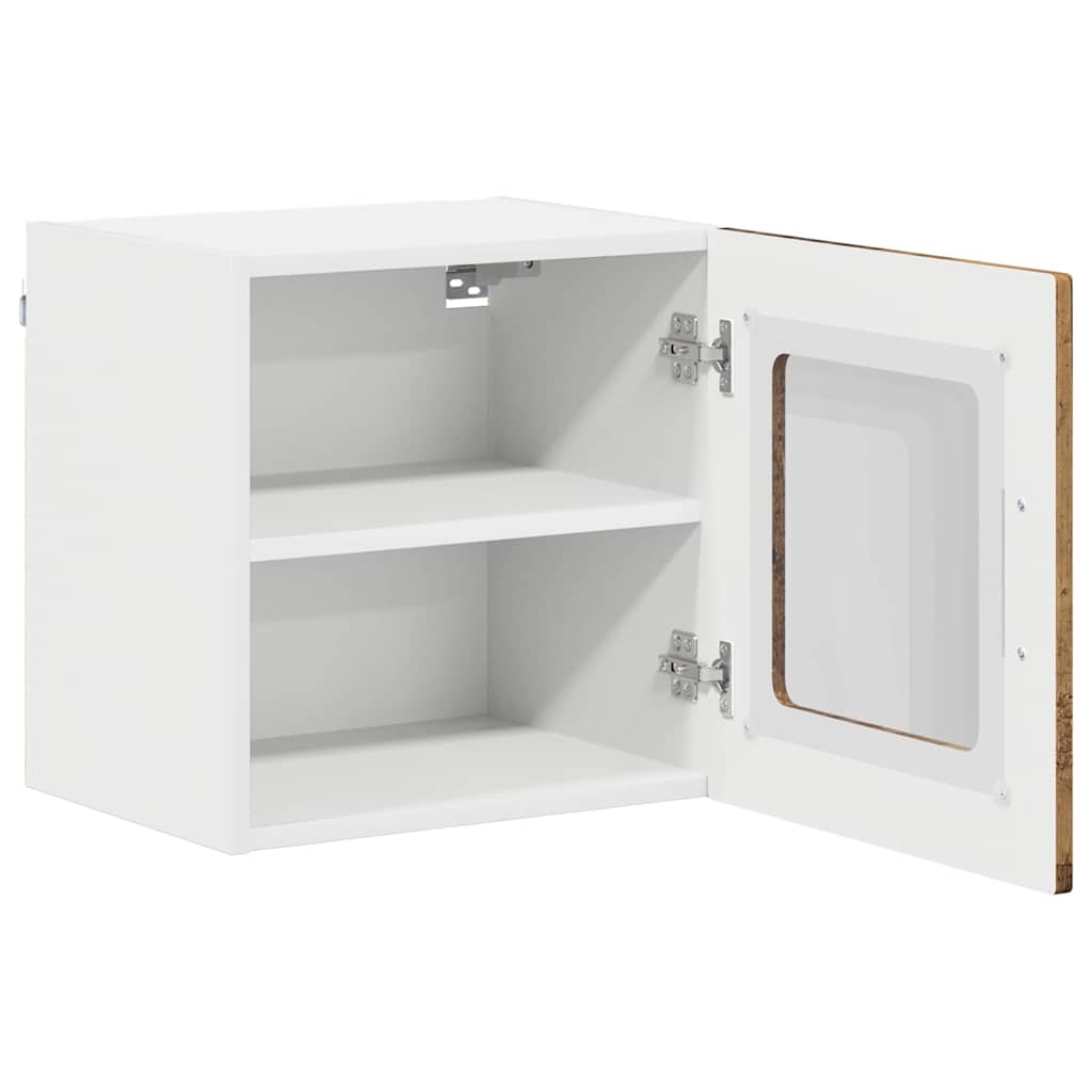 Mobile in vetro da parete LUCCA 2 pcs Legno antico | homemem39