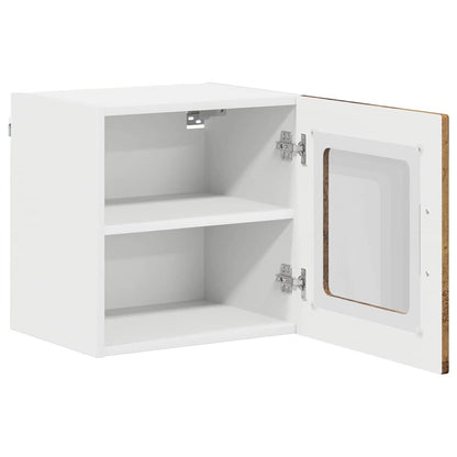 Mobile in vetro da parete LUCCA 2 pcs Legno antico | homemem39