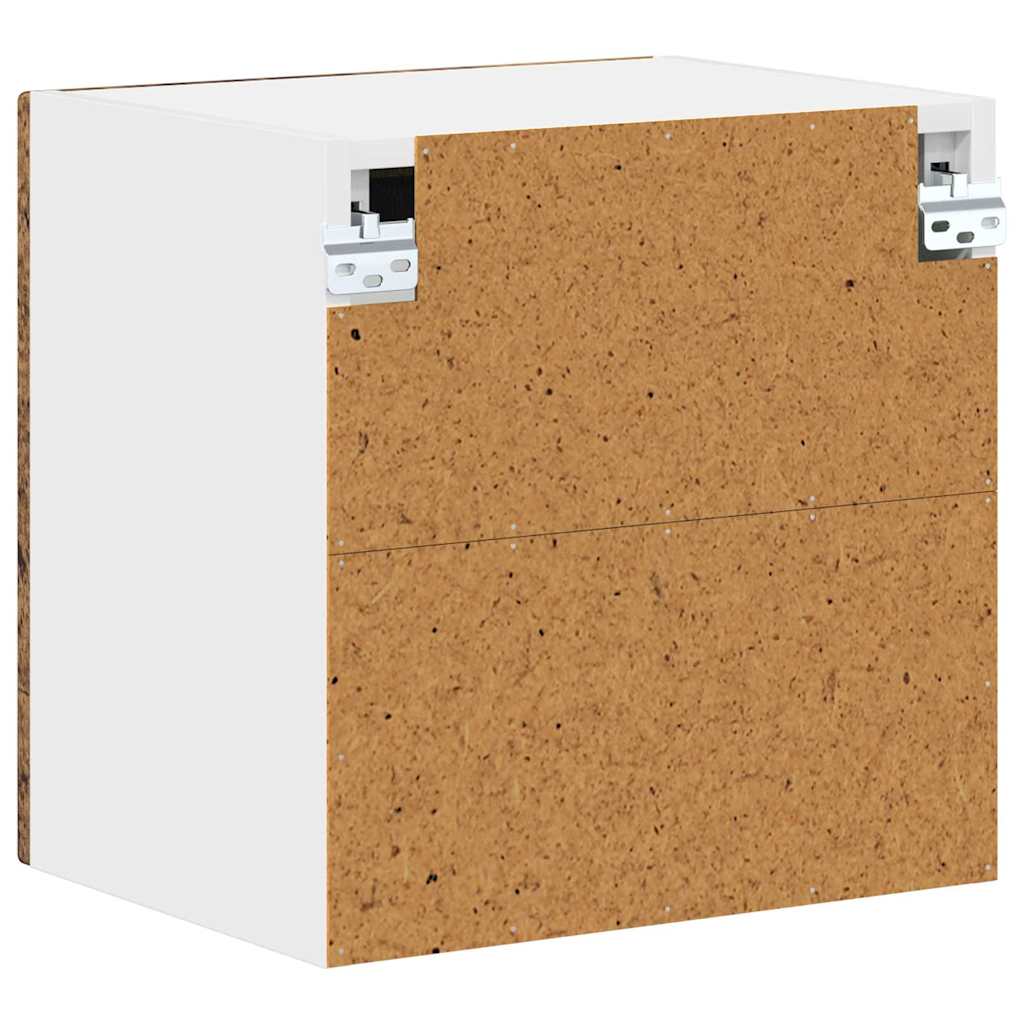 Mobile in vetro da parete LUCCA 2 pcs Legno antico | homemem39