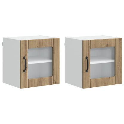 Mobile in vetro da parete LUCCA 2 pz Rovere Artigianale