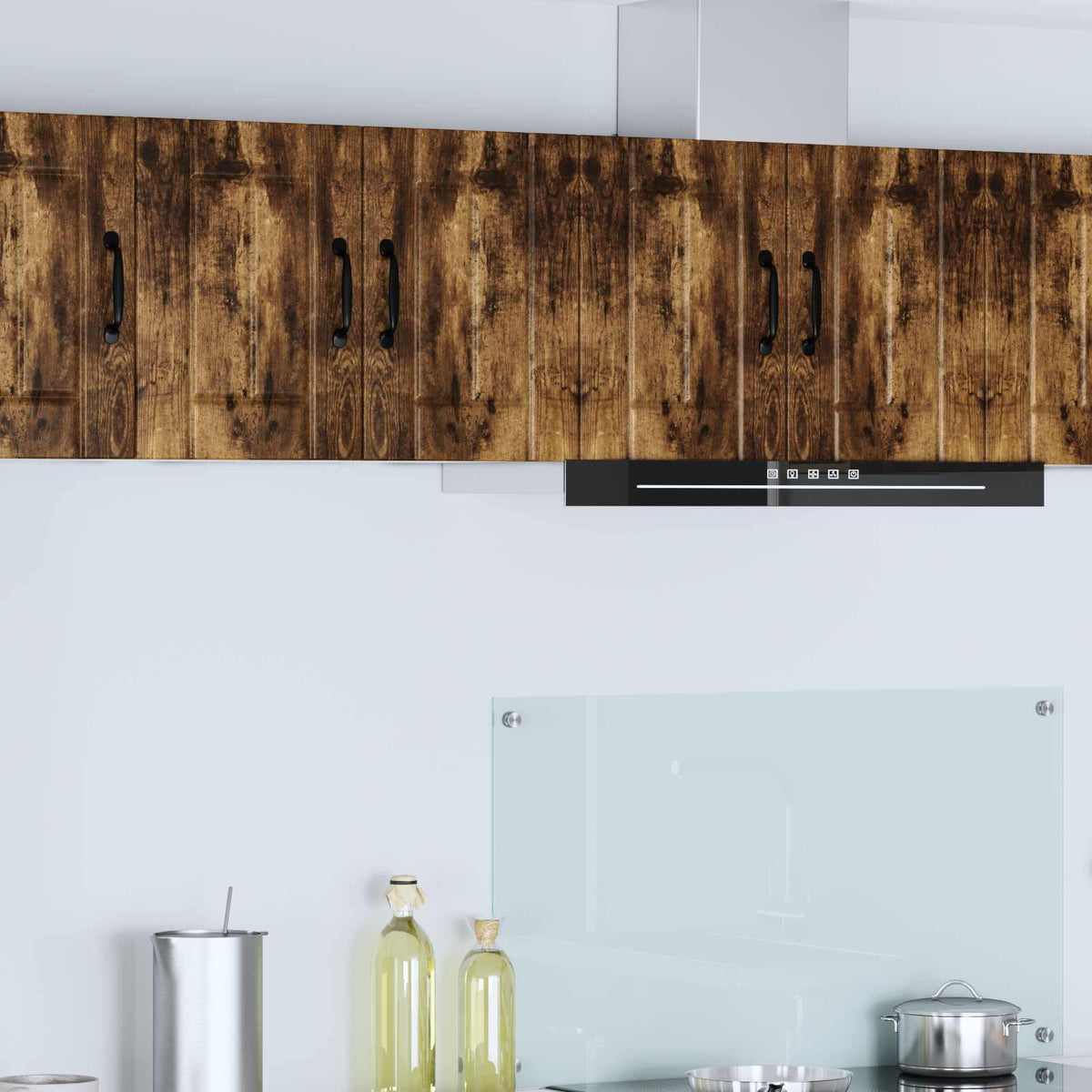 Armadietto a muro LUCCA 2 pz Rovere Fumo Legno ingegnerizzato - homemem39