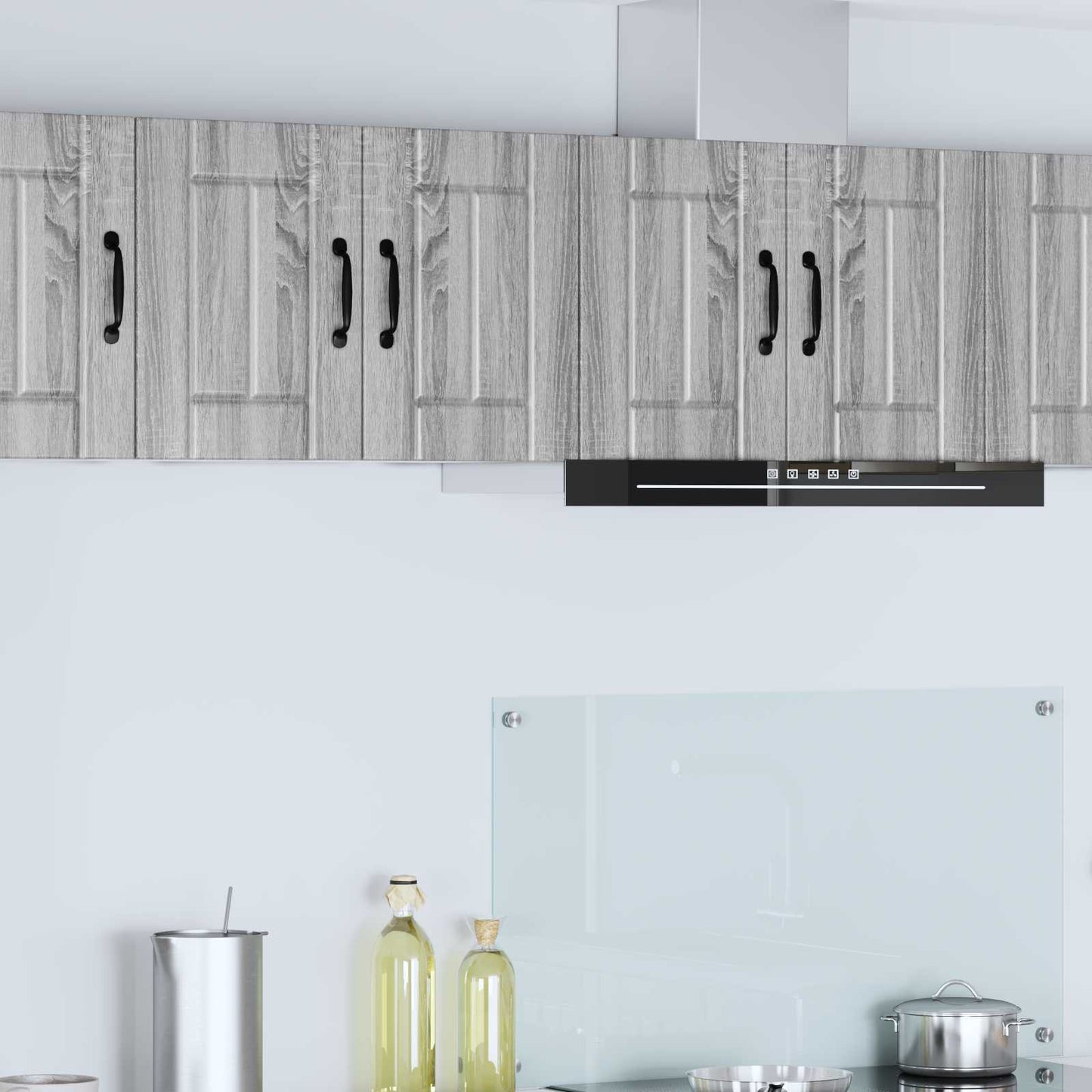Armadietto a muro LUCCA 2 pz Grigio Sonoma Legno ingegnerizzato