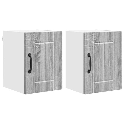 Armadietto a muro LUCCA 2 pz Grigio Sonoma Legno ingegnerizzato