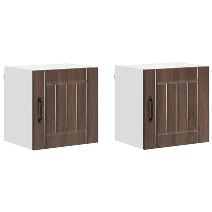 Armadietto a muro LUCCA 2 pcs Rovere Marrone 40 x 31 x 40 cm | homemem39