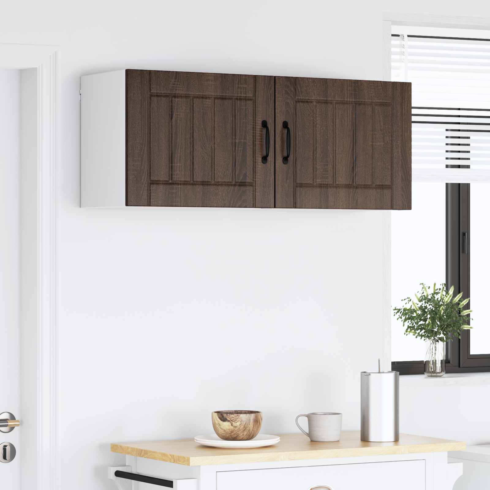 Armadietto a muro LUCCA 2 pcs Rovere Marrone 50 x 31 x 40 cm | homemem39