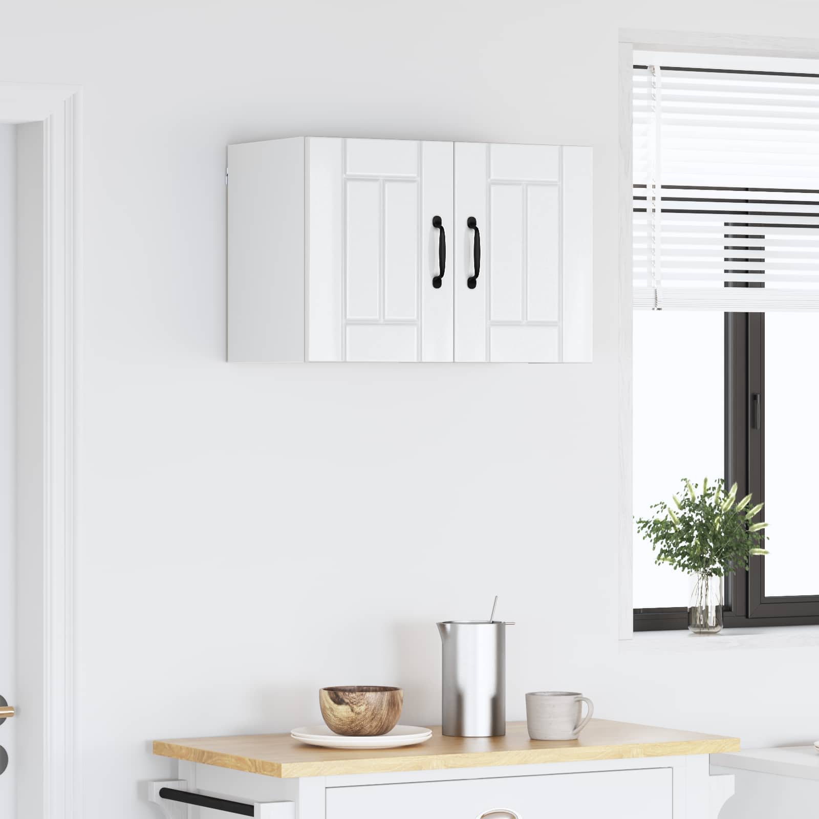 Armadietto a muro LUCCA Bianco Lucido 60 x 31 x 40 cm | homemem39
