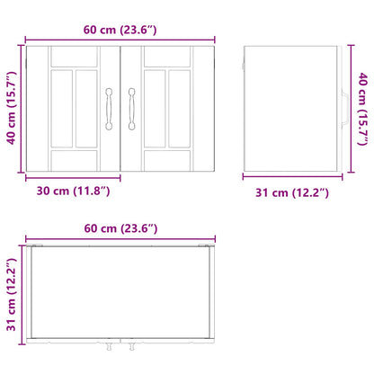 Armadietto a muro LUCCA Legno antico 60 x 31 x 40 cm