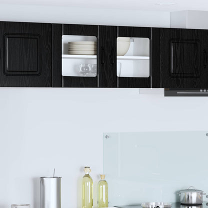 Mobile in vetro da parete LUCCA Rovere Nero 80 x 31 x 40 cm