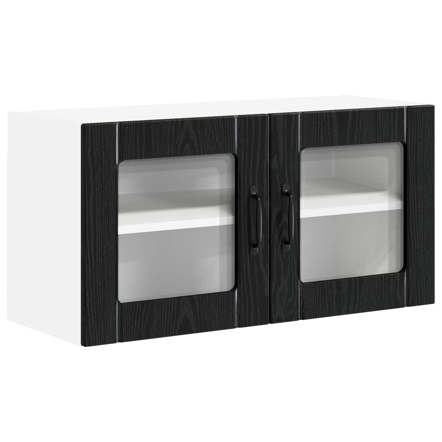 Mobile in vetro da parete LUCCA Rovere Nero 80 x 31 x 40 cm