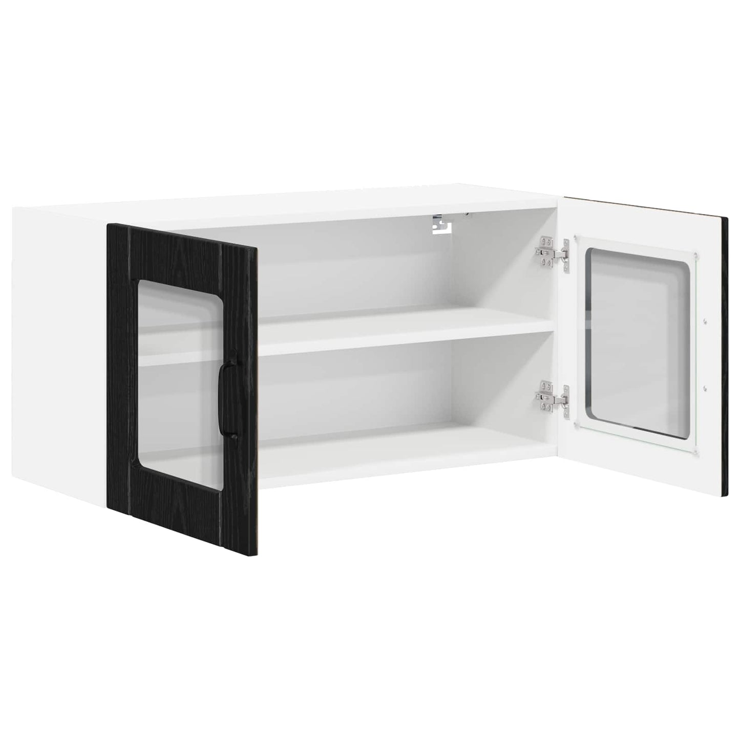 Mobile in vetro da parete LUCCA Rovere Nero 80 x 31 x 40 cm