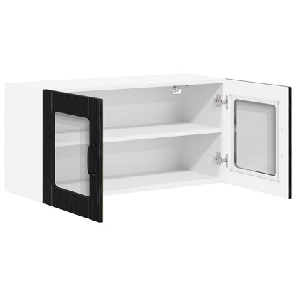 Mobile in vetro da parete LUCCA Rovere Nero 80 x 31 x 40 cm