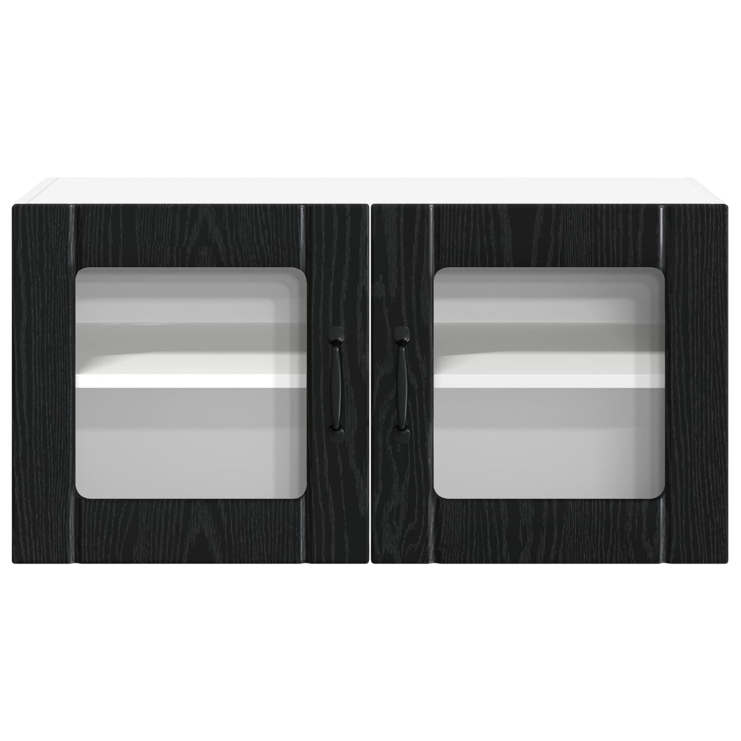 Mobile in vetro da parete LUCCA Rovere Nero 80 x 31 x 40 cm