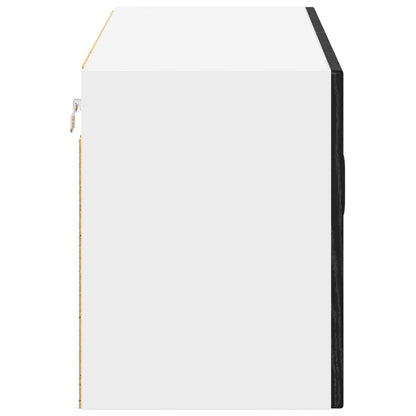Mobile in vetro da parete LUCCA Rovere Nero 80 x 31 x 40 cm
