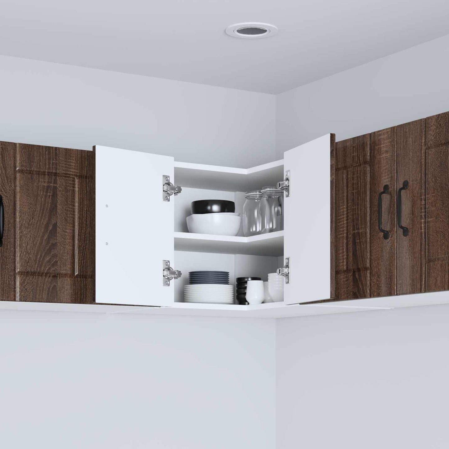 Mobile angolare per parete LUCCA Rovere Marrone 57 x 57 x 40 cm