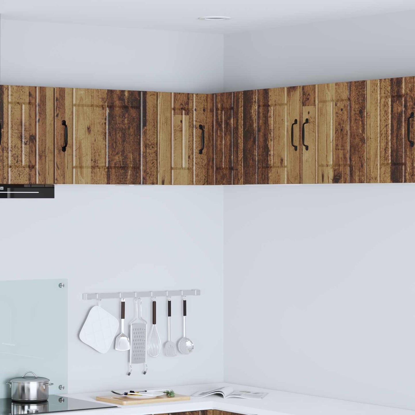 Mobile angolare per parete LUCCA Legno antico 57 x 57 x 40 cm