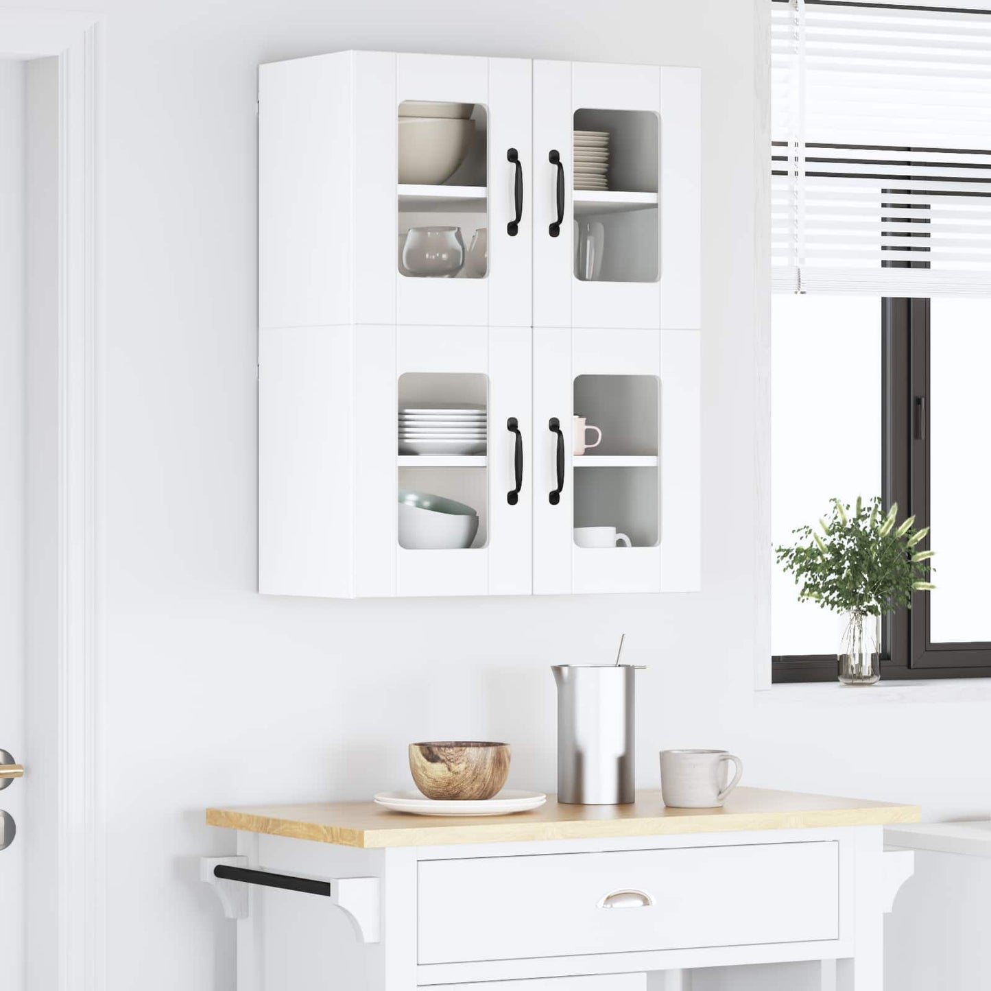 Mobile in vetro da parete LUCCA 2 pcs Bianco 60 x 31 x 40 cm