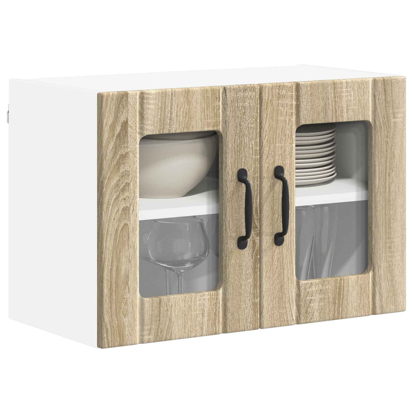 Mobile in vetro da parete LUCCA Rovere Sonoma 60 x 31 x 40 cm
