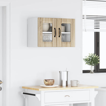 Mobile in vetro da parete LUCCA 2 pcs Rovere Sonoma