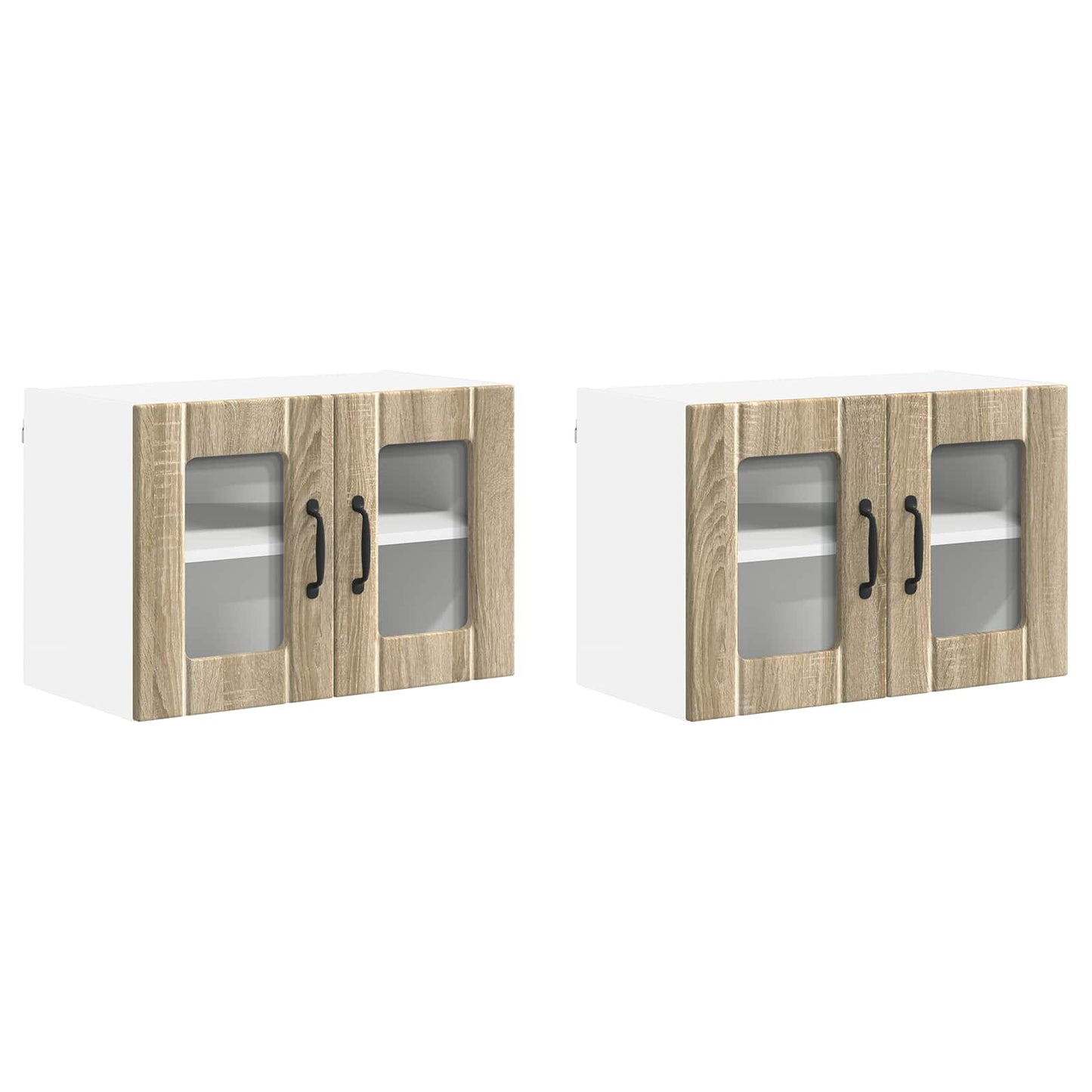 Mobile in vetro da parete LUCCA 2 pcs Rovere Sonoma