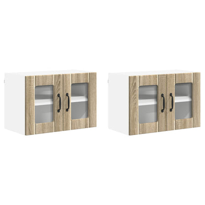 Mobile in vetro da parete LUCCA 2 pcs Rovere Sonoma