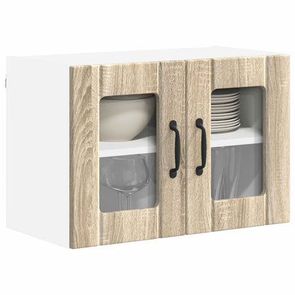 Mobile in vetro da parete LUCCA 2 pz Rovere Sonoma