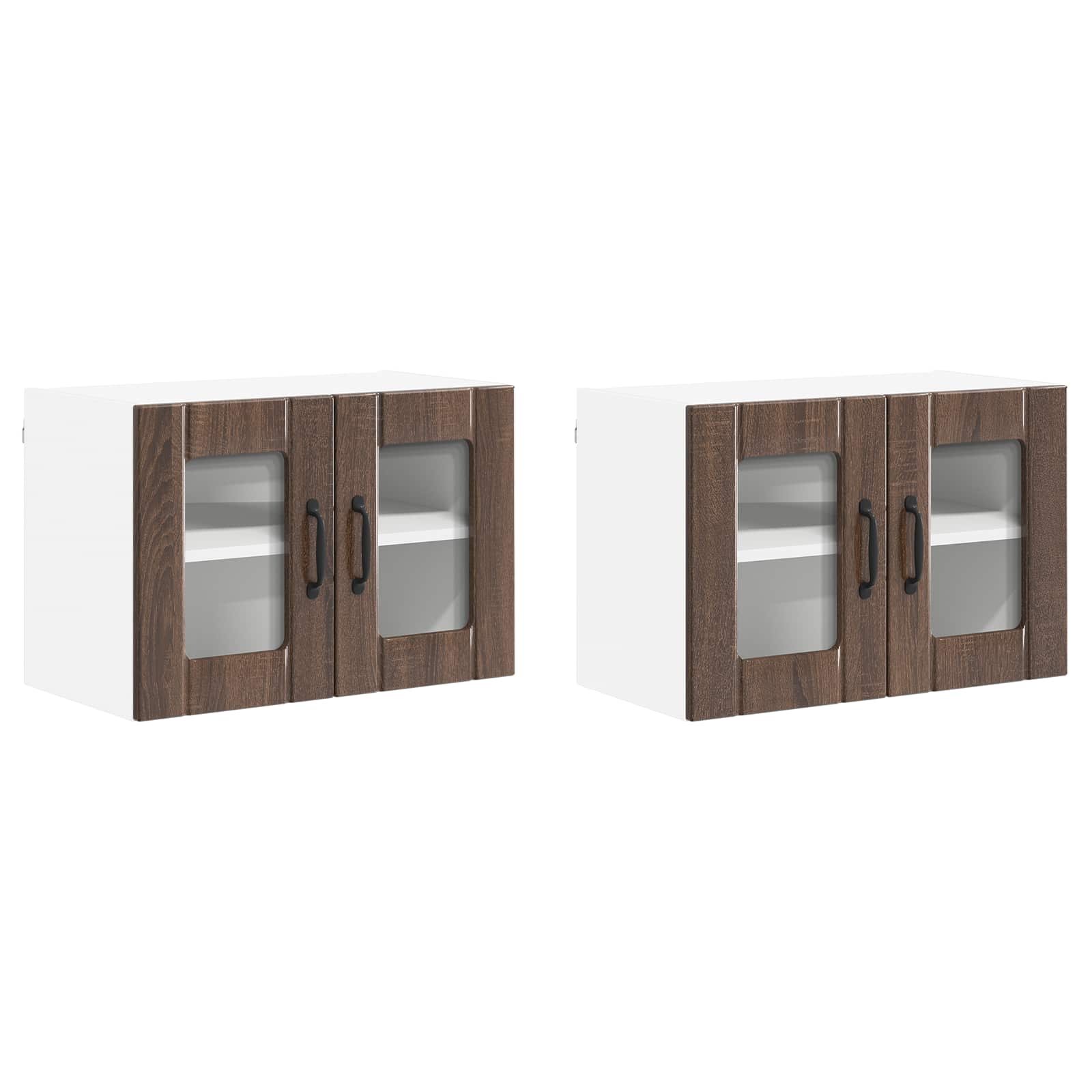 Armadi a pareti per cucina con porta Lucca 2 pcs Rovere Marrone | homemem39