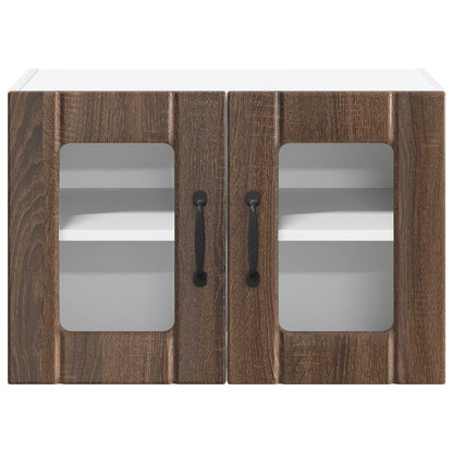 Armadi a pareti per cucina con porta Lucca 2 pcs Rovere Marrone | homemem39