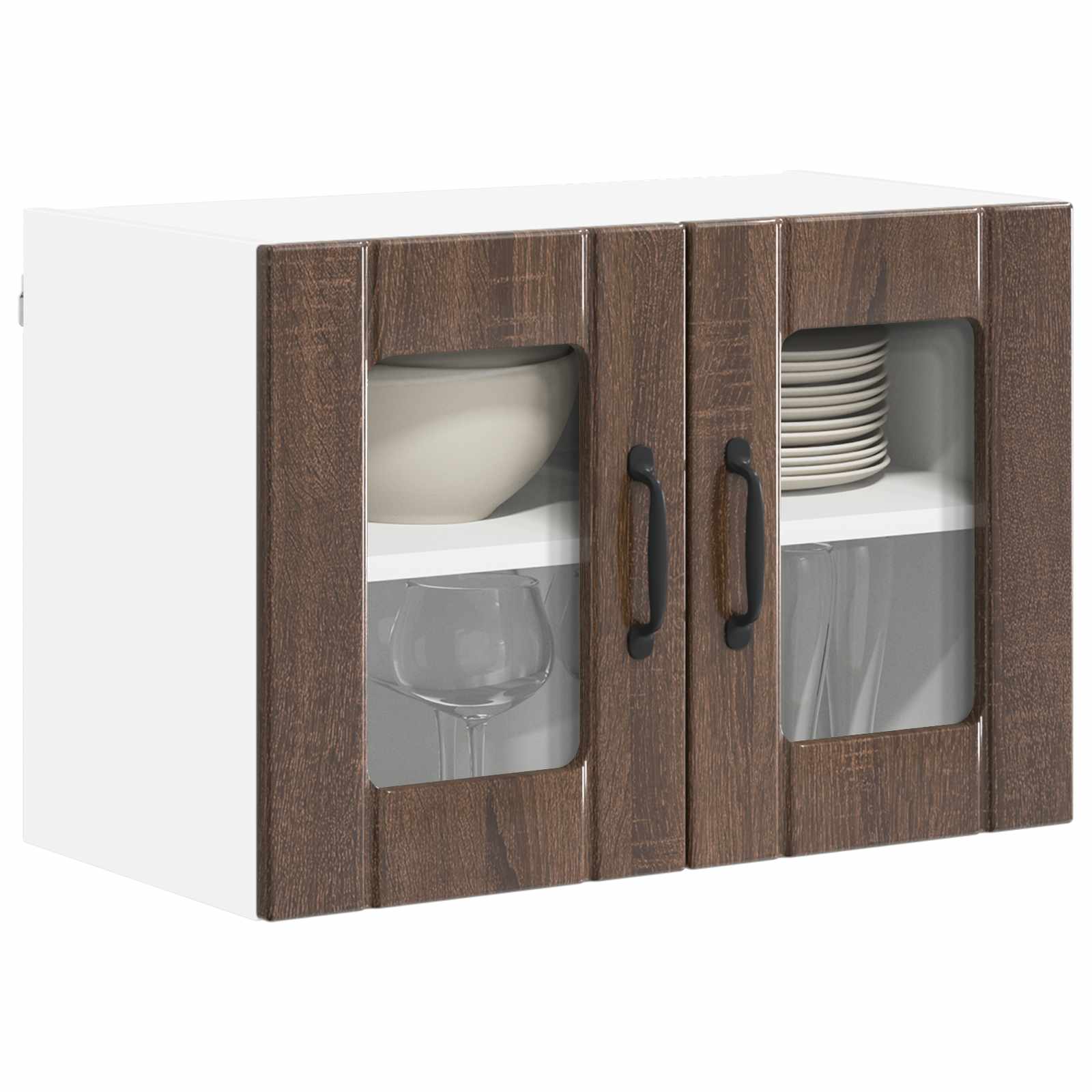 Armadi a pareti per cucina con porta Lucca 2 pcs Rovere Marrone | homemem39