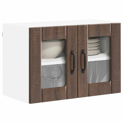 Armadi a pareti per cucina con porta Lucca 2 pcs Rovere Marrone | homemem39