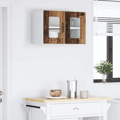 Mobile in vetro da parete LUCCA Legno antico 60 x 31 x 40 cm