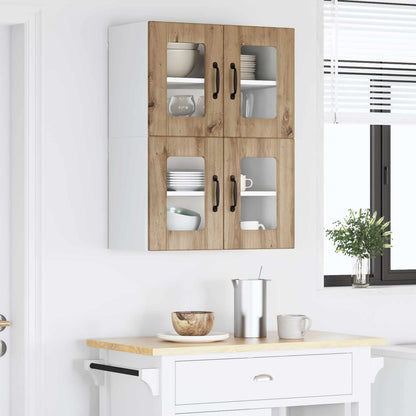 Mobile in vetro da parete LUCCA 2 pcs Rovere Artigianale