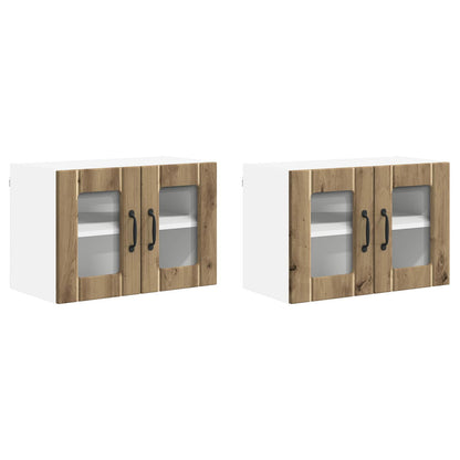 Mobile in vetro da parete LUCCA 2 pz Rovere Artigianale