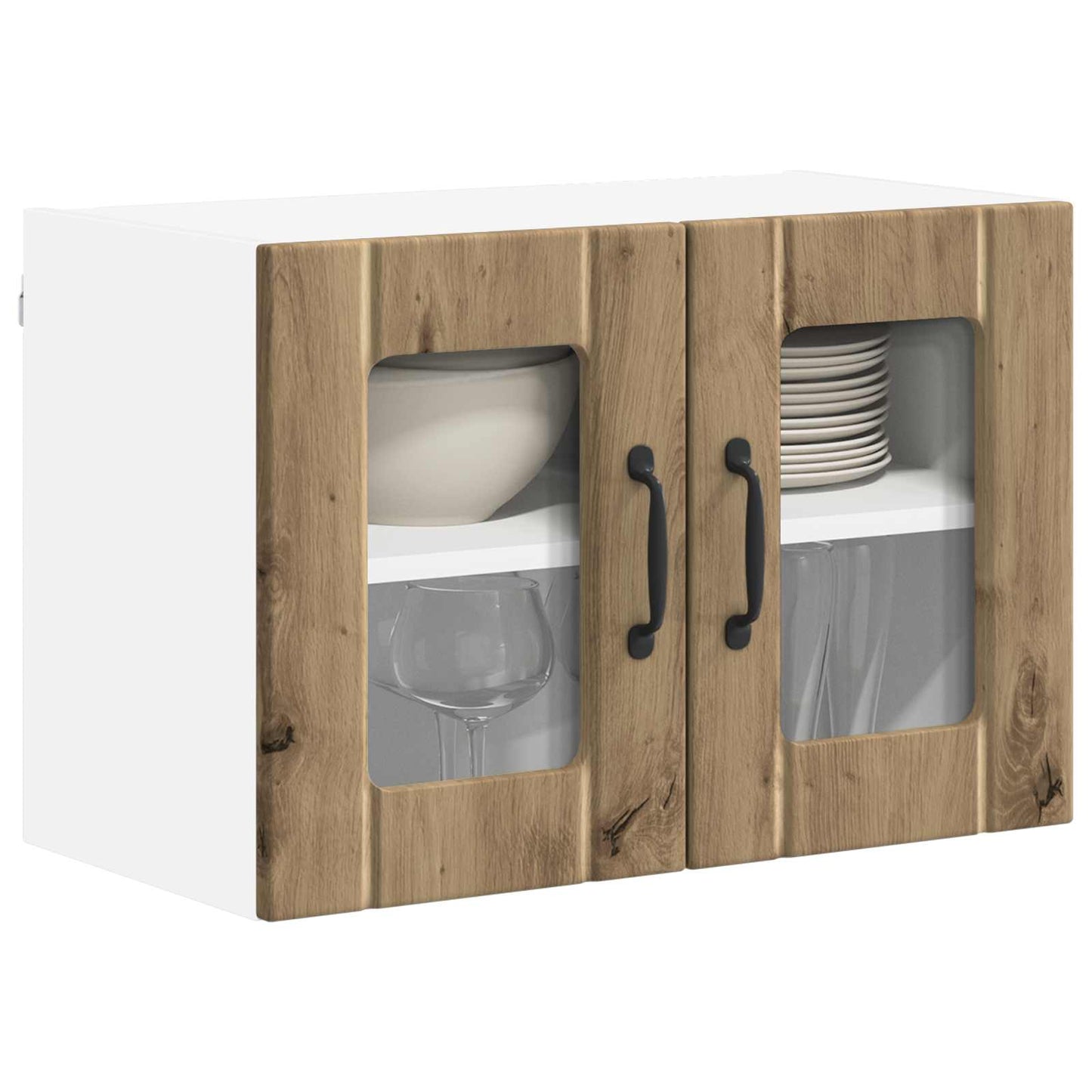 Mobile in vetro da parete LUCCA 2 pcs Rovere Artigianale