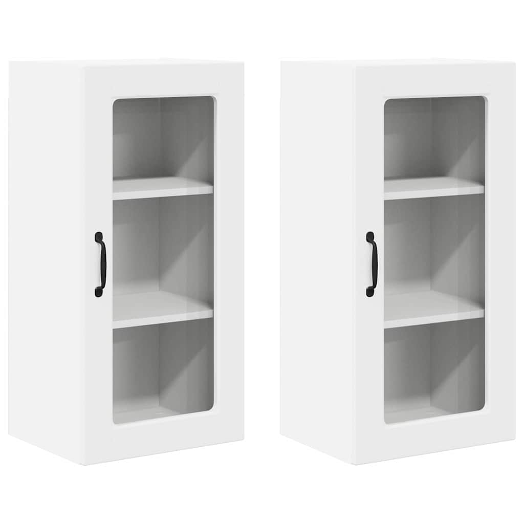 Mobile in vetro da parete LUCCA 2 pcs Bianco 40 x 31 x 80 cm