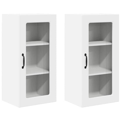 Mobile in vetro da parete LUCCA 2 pcs Bianco 40 x 31 x 80 cm