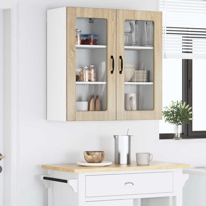 Mobile in vetro da parete LUCCA 2 pcs Rovere Sonoma