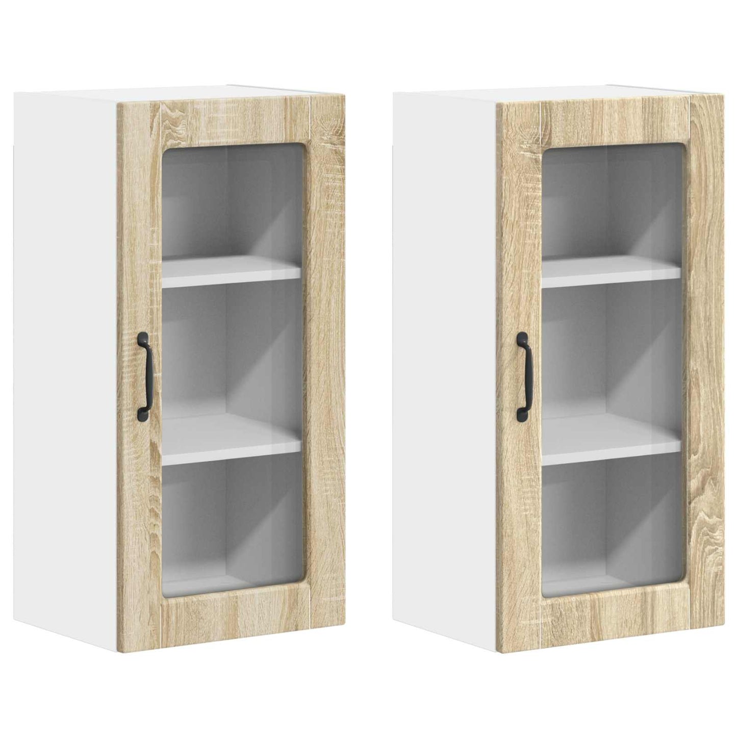 Mobile in vetro da parete LUCCA 2 pcs Rovere Sonoma